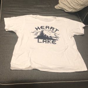 J. Crew Tops - White heart lake graphics Jcrew t-shirt J. Crew Tops - White heart lake graphics Jcrew t-shirt